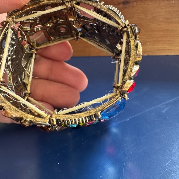 Ornate Blue and Red Mosaic Bracelet - Picture 3 of 8